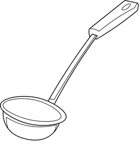 Ladle modern black and white clipart