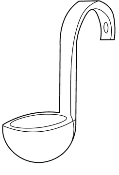 Ladle steel black and white clipart