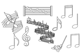 Music notes black and white vector