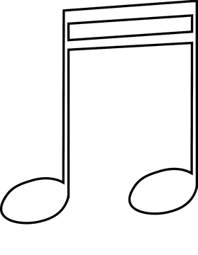 Music notes black and white clipart