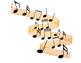 Music notes lines clipart