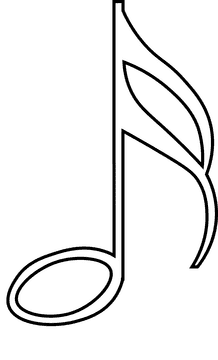Music notes black and white clipart