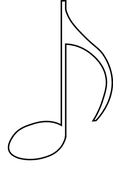 Music note black and white clipart
