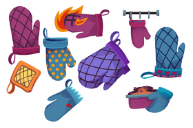 Oven mitts vector