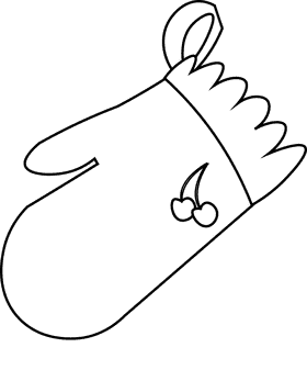 Oven mitts glove black and white clipart
