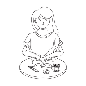 Scrapbook drawing black and white clipart