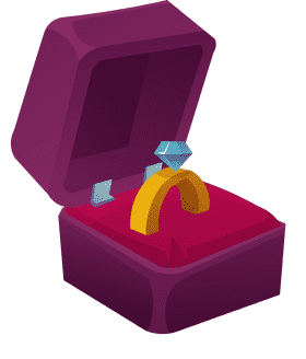 Ring engagement clipart