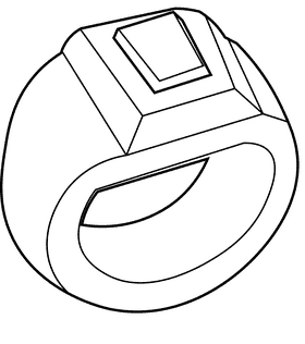 Ring gem black and white clipart