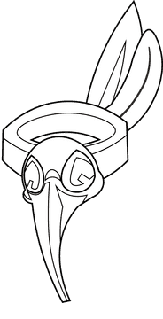 Ring skull black and white clipart