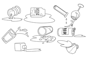 Spill black and white vector