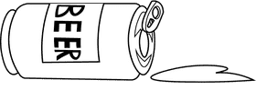 Spill beer black and white clipart