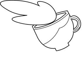 Spill coffee black and white clipart