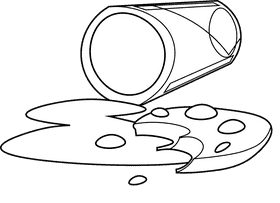 Spill milk black and white clipart