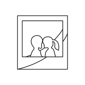 Scrapbook photos drawing black and white clipart