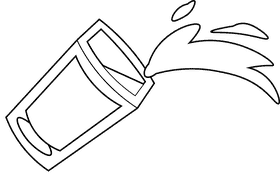 Spill water black and white clipart