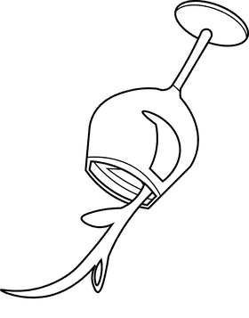 Spill wine black and white clipart