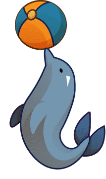 Beach ball dolphin clipart
