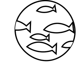 Beach ball fish black and white clipart