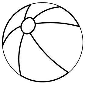 Beach ball lines black and white clipart