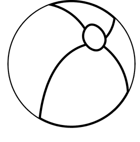 Beach ball black and white clipart