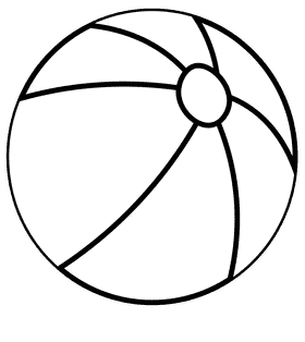 Beach ball yellow black and white clipart