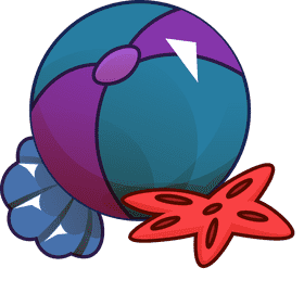 Beach ball starfish clipart