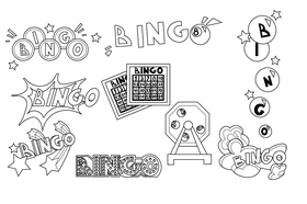 Bingo black and white vector