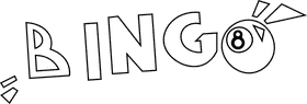 Bingo ball black and white clipart