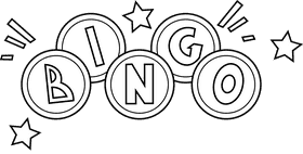 Bingo balls black and white clipart