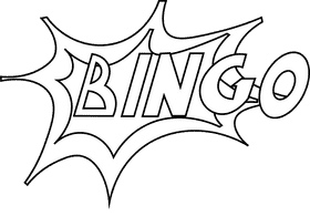 Bingo explosion black and white clipart