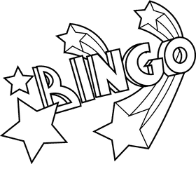 Bingo stars black and white clipart