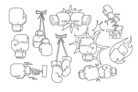 Boxing gloves black and white vector