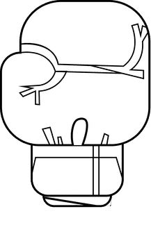 Boxing gloves black and white clipart