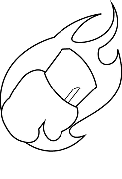 Boxing gloves flame black and white clipart