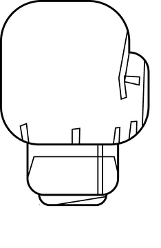 Boxing gloves front black and white clipart