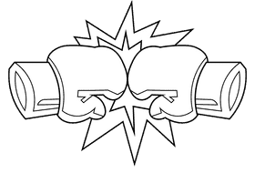 Boxing gloves black and white clipart