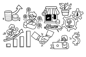 Business black and white vector