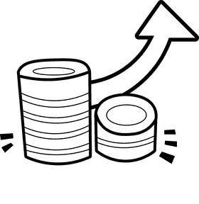 Business coins black and white clipart