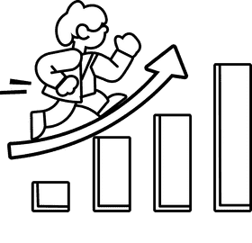 Business graph black and white clipart