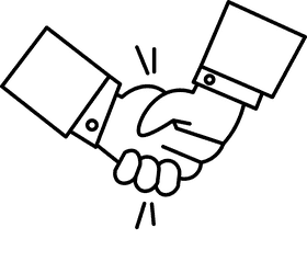 Business handshake black and white clipart