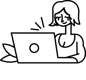 Business laptop black and white clipart