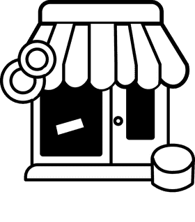 Business shop black and white clipart