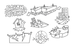 Earthquake black and white vector