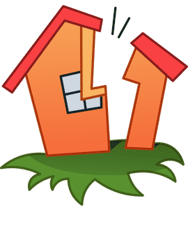 Earthquake house clipart