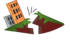 Earthquake skyscrapers crack clipart