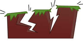 Earthquake two cracks clipart