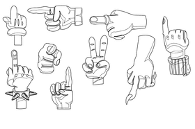 Finger black and white vector
