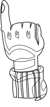 Finger little black and white clipart