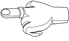 Finger middle black and white clipart