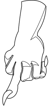 Finger middle black and white clipart